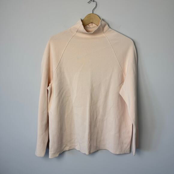 COS KNITTED POLO NECK JUMPER ORGANIC COTTON LIGHT PINK - Picture 2 of 13